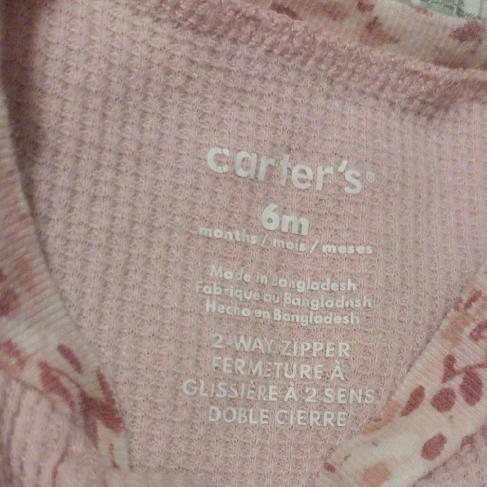 Carter's Soft Flannel Pink Floral Footie